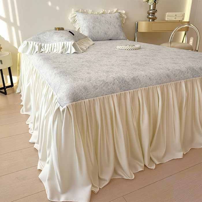 91家纺网 家纺一手货源 找家纺 （总）莱家富 2026新款A类母婴级法式浪漫冰豆豆凉席夏天冰丝席凉感值0.21可机洗家用软席床