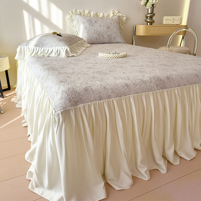 91家纺网 家纺一手货源 找家纺 莱家富 2026新款A类母婴级法式浪漫冰豆豆凉席夏天冰丝席凉感值0.21可机洗家用软席床 花园秋月咖