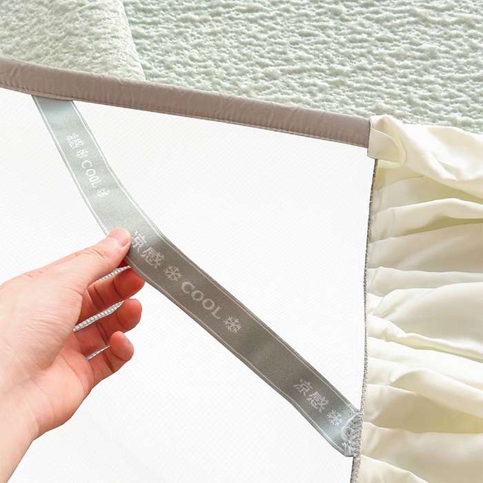 91家纺网 家纺一手货源 找家纺 莱家富 2026新款A类母婴级法式浪漫冰豆豆凉席夏天冰丝席凉感值0.21可机洗家用软席床 花园布鲁蓝