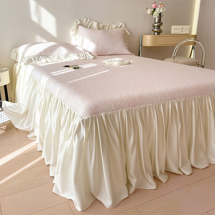 莱家富 2026新款A类母婴级法式浪漫冰豆豆凉席夏天冰丝席凉感值0.21可机洗家用软席床 花园蜜桃粉