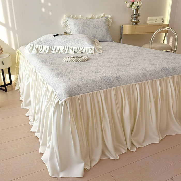 91家纺网 家纺一手货源 找家纺 莱家富 2026新款A类母婴级法式浪漫冰豆豆凉席夏天冰丝席凉感值0.21可机洗家用软席床 玫瑰暗夜灰