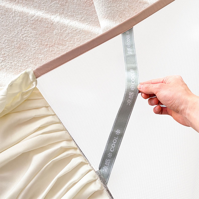 91家纺网 家纺一手货源 找家纺 莱家富 2026新款A类母婴级法式浪漫冰豆豆凉席夏天冰丝席凉感值0.21可机洗家用软席床 花园蜜桃粉