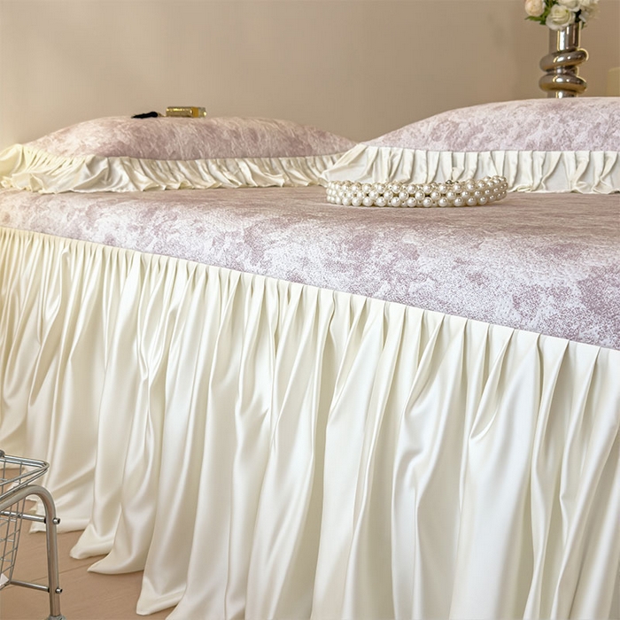 91家纺网 家纺一手货源 找家纺 莱家富 2026新款A类母婴级法式浪漫冰豆豆凉席夏天冰丝席凉感值0.21可机洗家用软席床 花园香薰紫