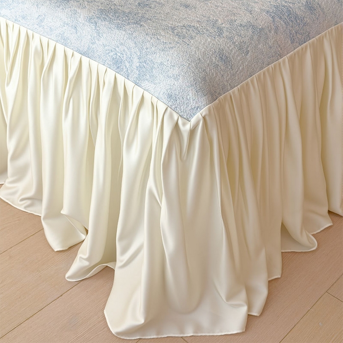 91家纺网 家纺一手货源 找家纺 莱家富 2026新款A类母婴级法式浪漫冰豆豆凉席夏天冰丝席凉感值0.21可机洗家用软席床 花园布鲁蓝