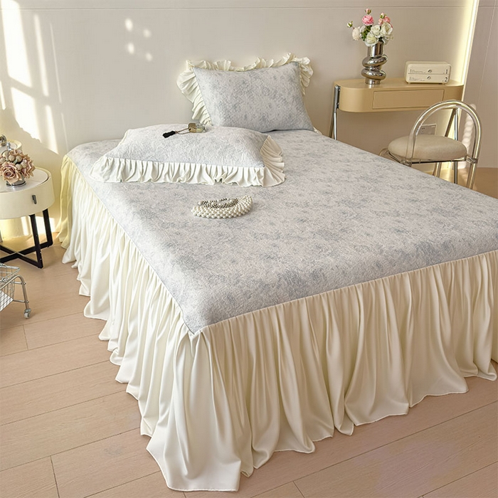 91家纺网 家纺一手货源 找家纺 莱家富 2026新款A类母婴级法式浪漫冰豆豆凉席夏天冰丝席凉感值0.21可机洗家用软席床 玫瑰暗夜灰