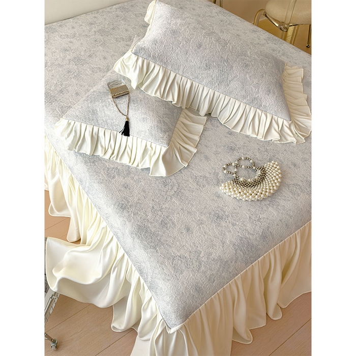 91家纺网 家纺一手货源 找家纺 莱家富 2026新款A类母婴级法式浪漫冰豆豆凉席夏天冰丝席凉感值0.21可机洗家用软席床 玫瑰暗夜灰