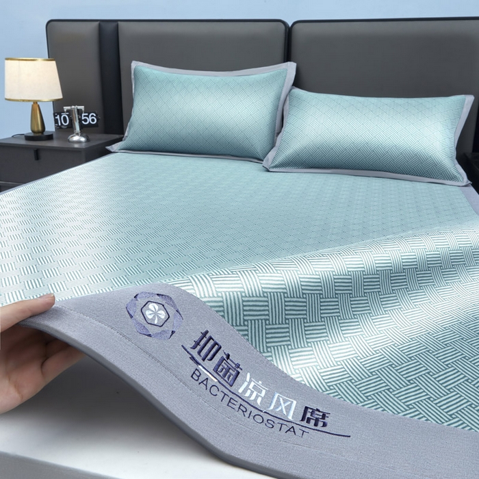 91家纺网 家纺一手货源 找家纺 可恩欣 2026新款冰感凉风席 床席-凉风绿