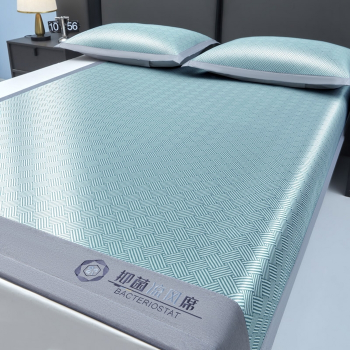 91家纺网 家纺一手货源 找家纺 可恩欣 2026新款冰感凉风席 床席-凉风绿