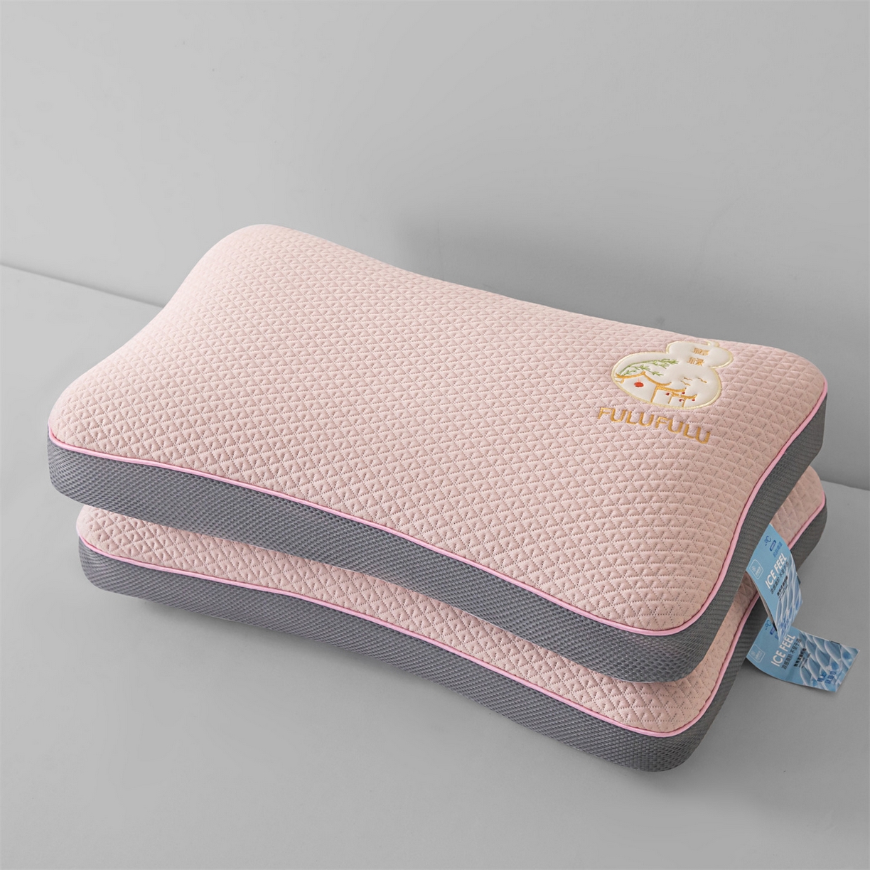 麦肯锡 2026新款菱形福禄立体荞麦枕枕头枕芯 粉色