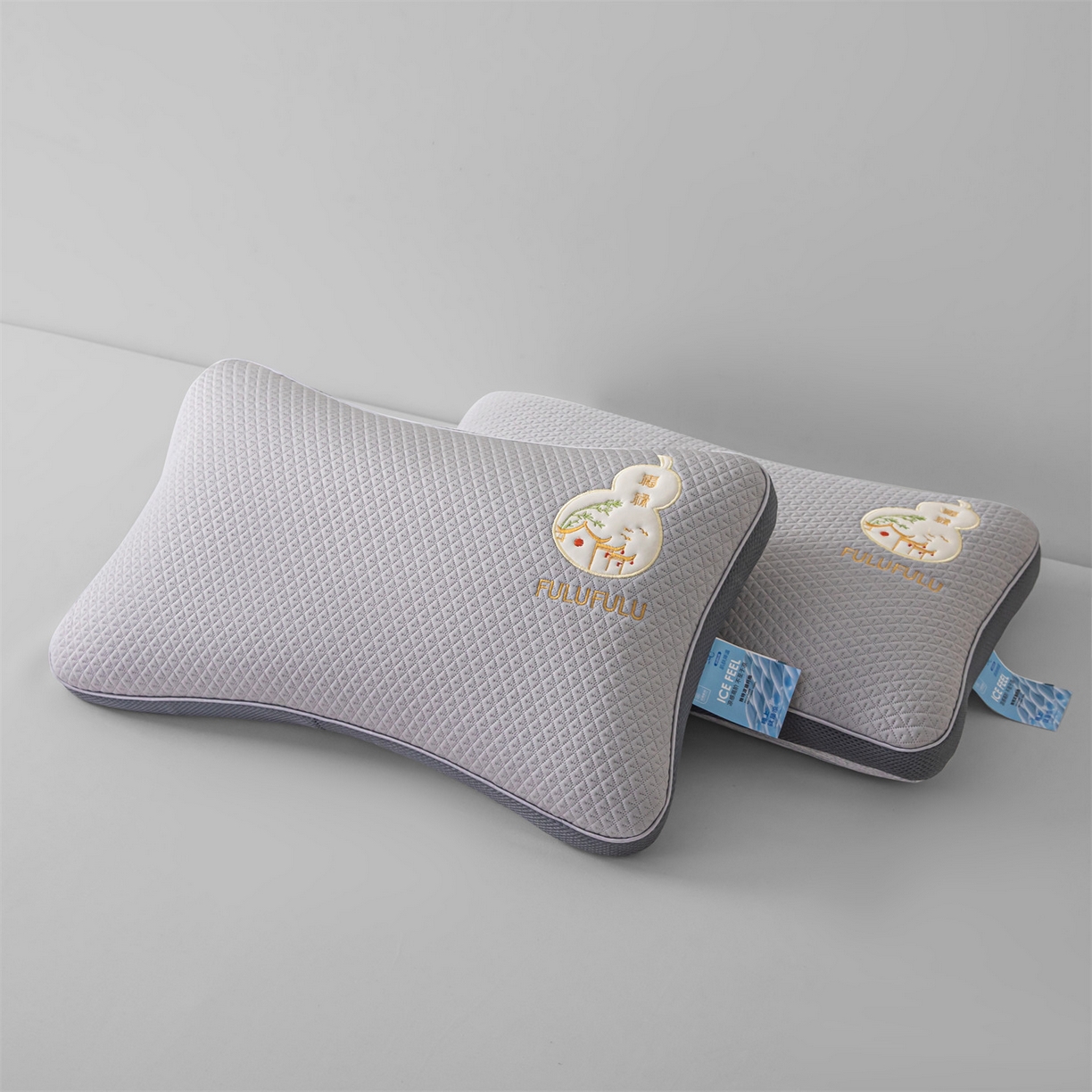 91家纺网 家纺一手货源 找家纺 麦肯锡 2026新款菱形福禄立体荞麦枕枕头枕芯 灰色