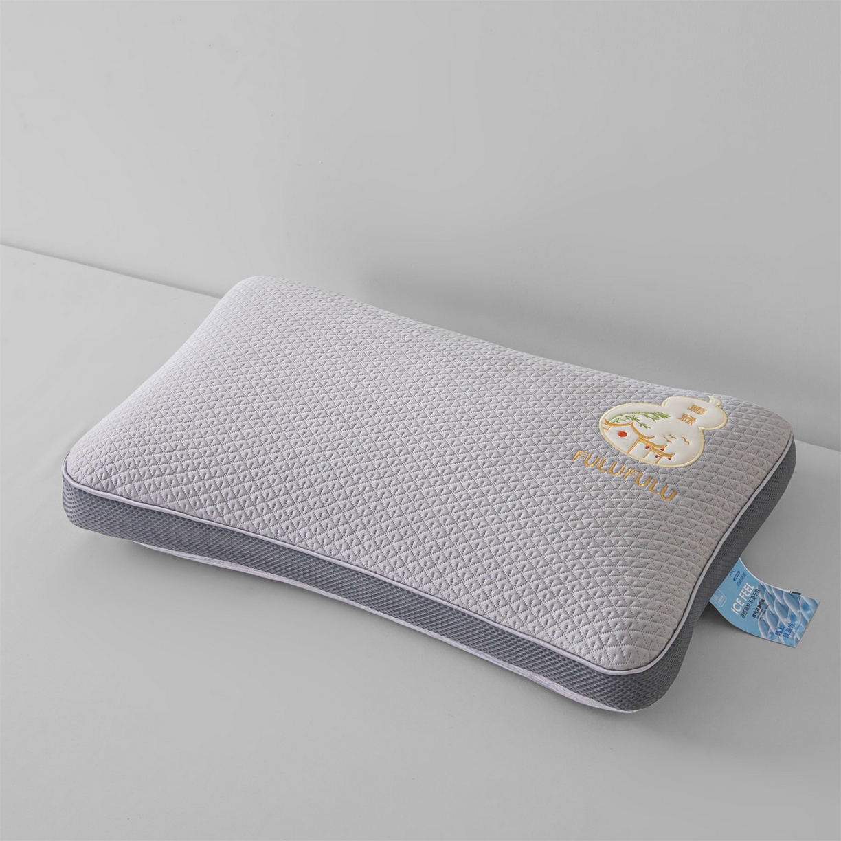 91家纺网 家纺一手货源 找家纺 麦肯锡 2026新款菱形福禄立体荞麦枕枕头枕芯 灰色