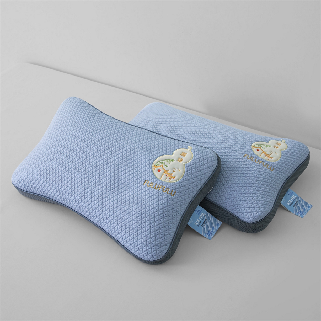 91家纺网 家纺一手货源 找家纺 麦肯锡 2026新款菱形福禄立体荞麦枕枕头枕芯 蓝色