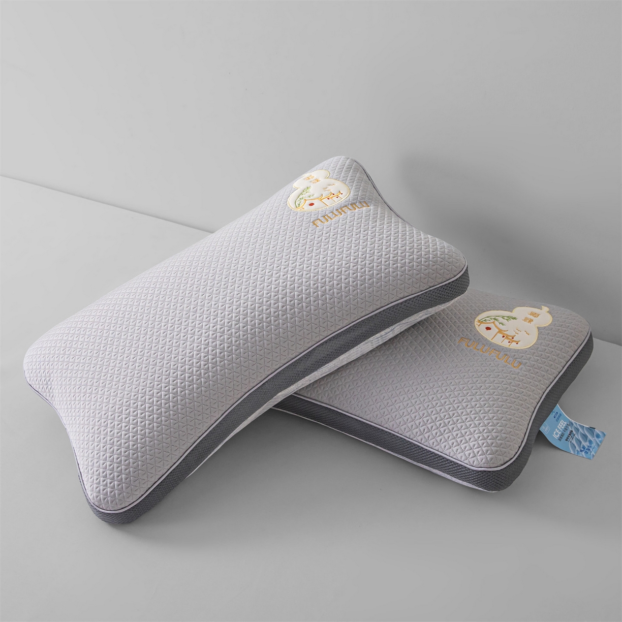 91家纺网 家纺一手货源 找家纺 麦肯锡 2026新款菱形福禄立体荞麦枕枕头枕芯 灰色