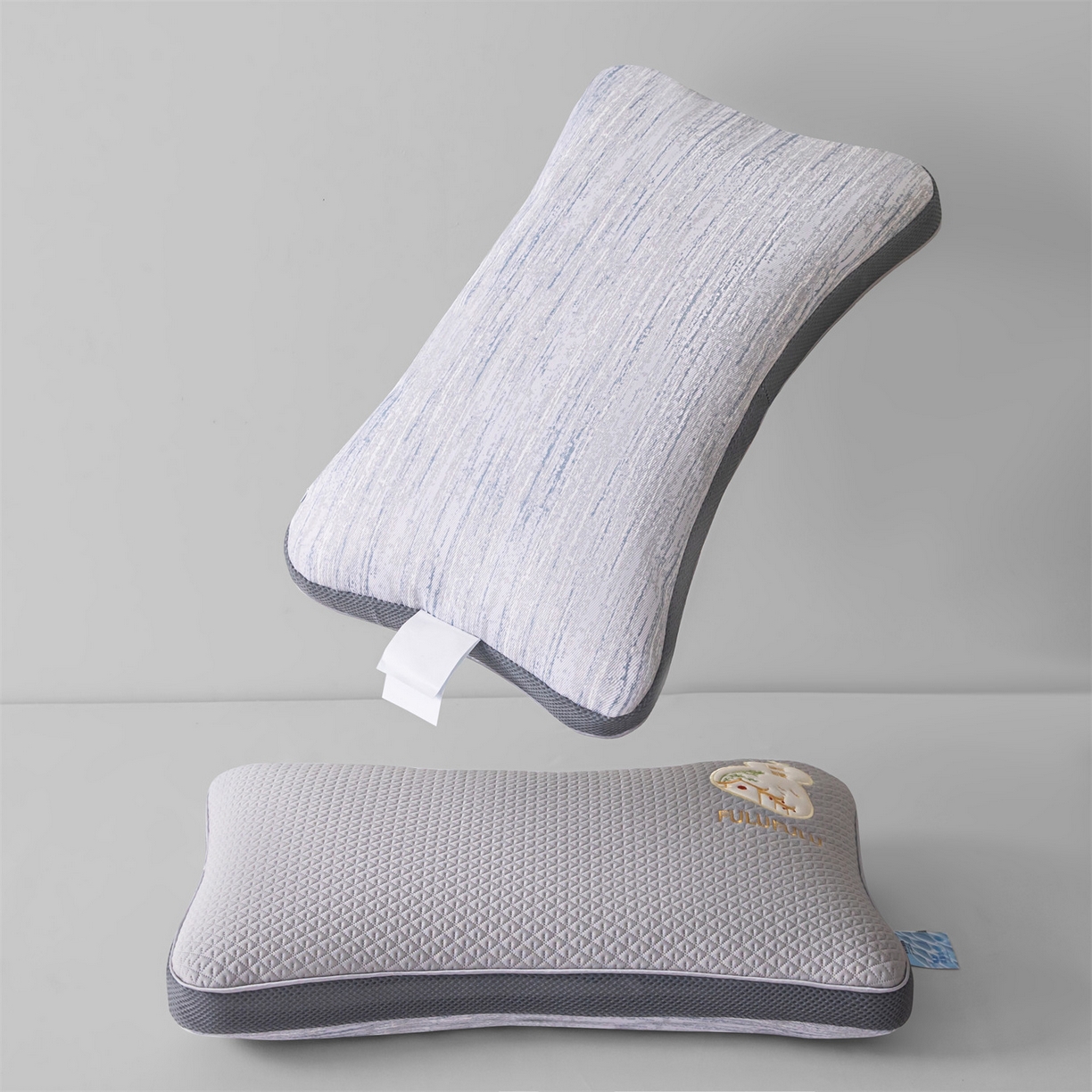 91家纺网 家纺一手货源 找家纺 麦肯锡 2026新款菱形福禄立体荞麦枕枕头枕芯 灰色