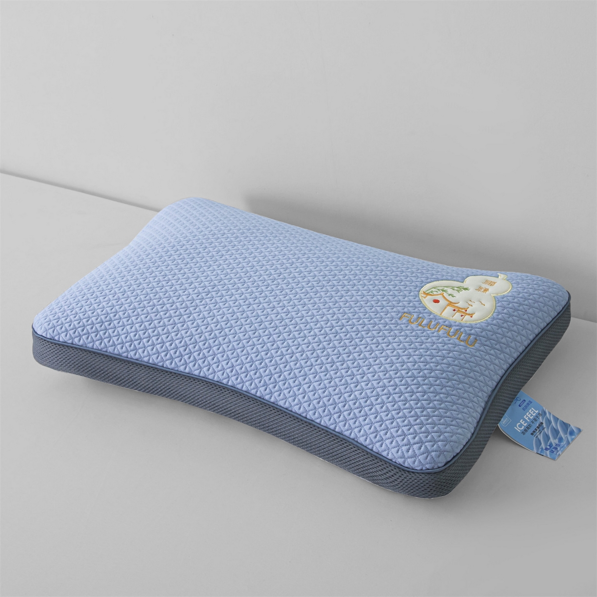 91家纺网 家纺一手货源 找家纺 麦肯锡 2026新款菱形福禄立体荞麦枕枕头枕芯 蓝色