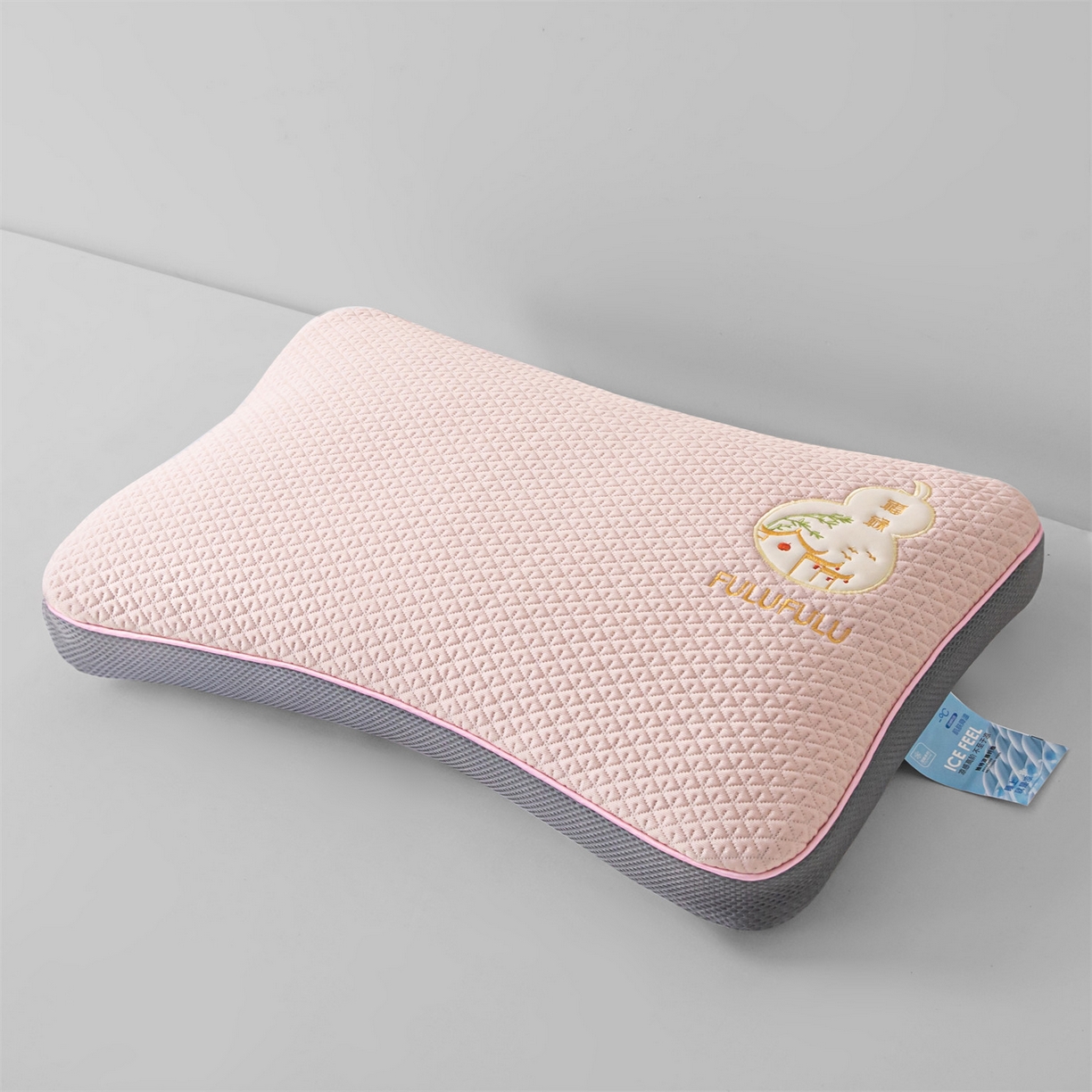 91家纺网 家纺一手货源 找家纺 麦肯锡 2026新款菱形福禄立体荞麦枕枕头枕芯 粉色