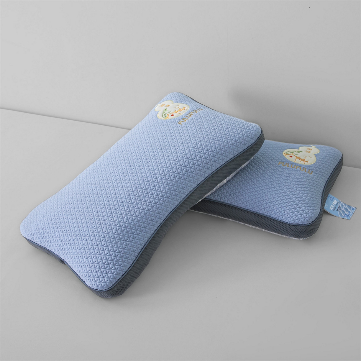 91家纺网 家纺一手货源 找家纺 麦肯锡 2026新款菱形福禄立体荞麦枕枕头枕芯 蓝色