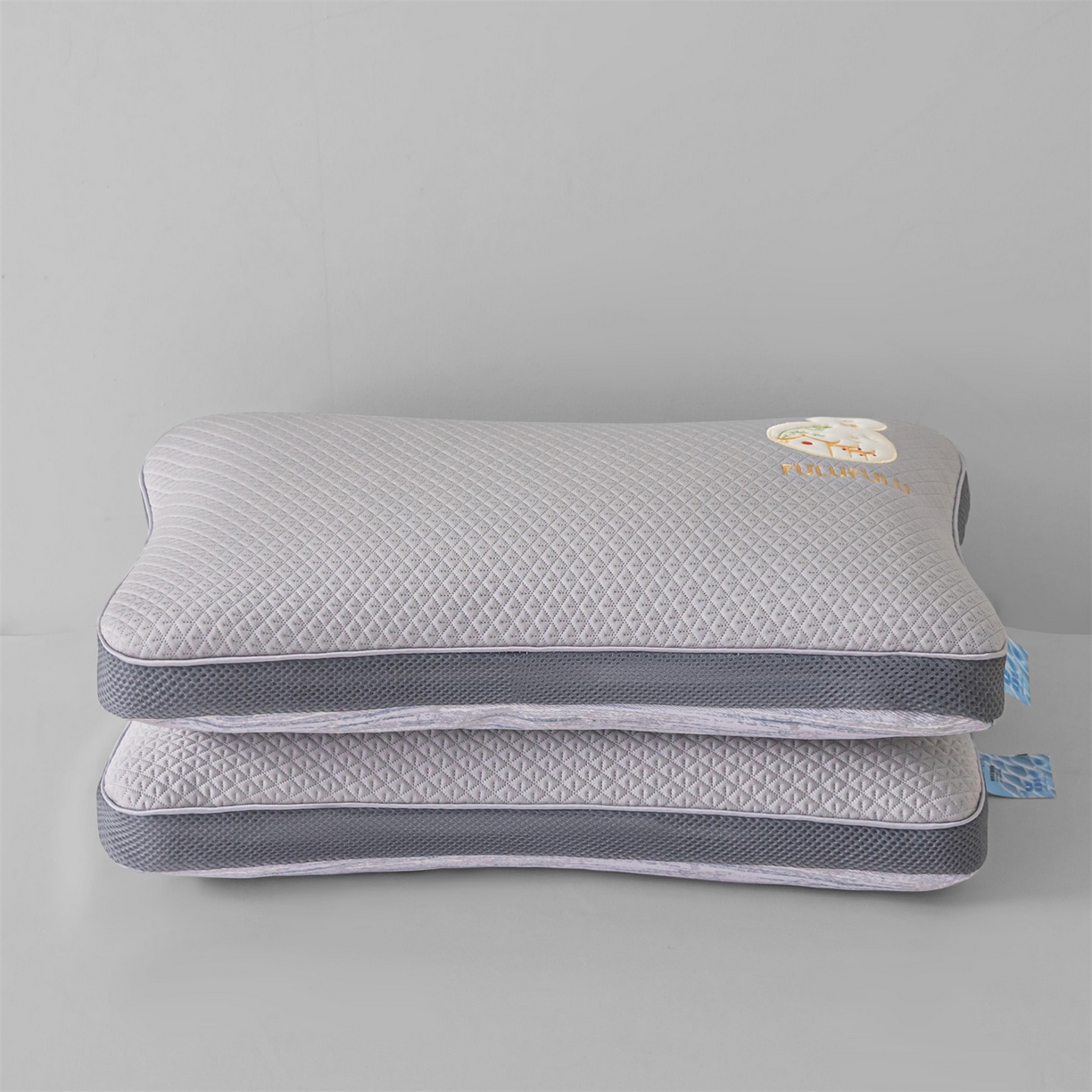 91家纺网 家纺一手货源 找家纺 麦肯锡 2026新款菱形福禄立体荞麦枕枕头枕芯 灰色