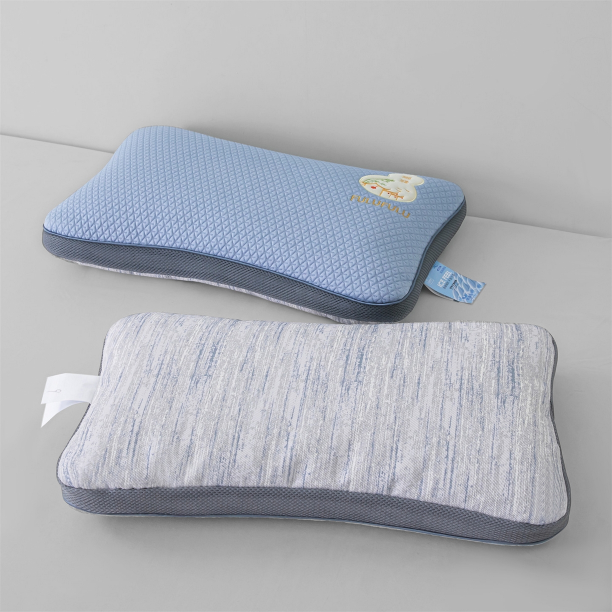 91家纺网 家纺一手货源 找家纺 麦肯锡 2026新款菱形福禄立体荞麦枕枕头枕芯 蓝色