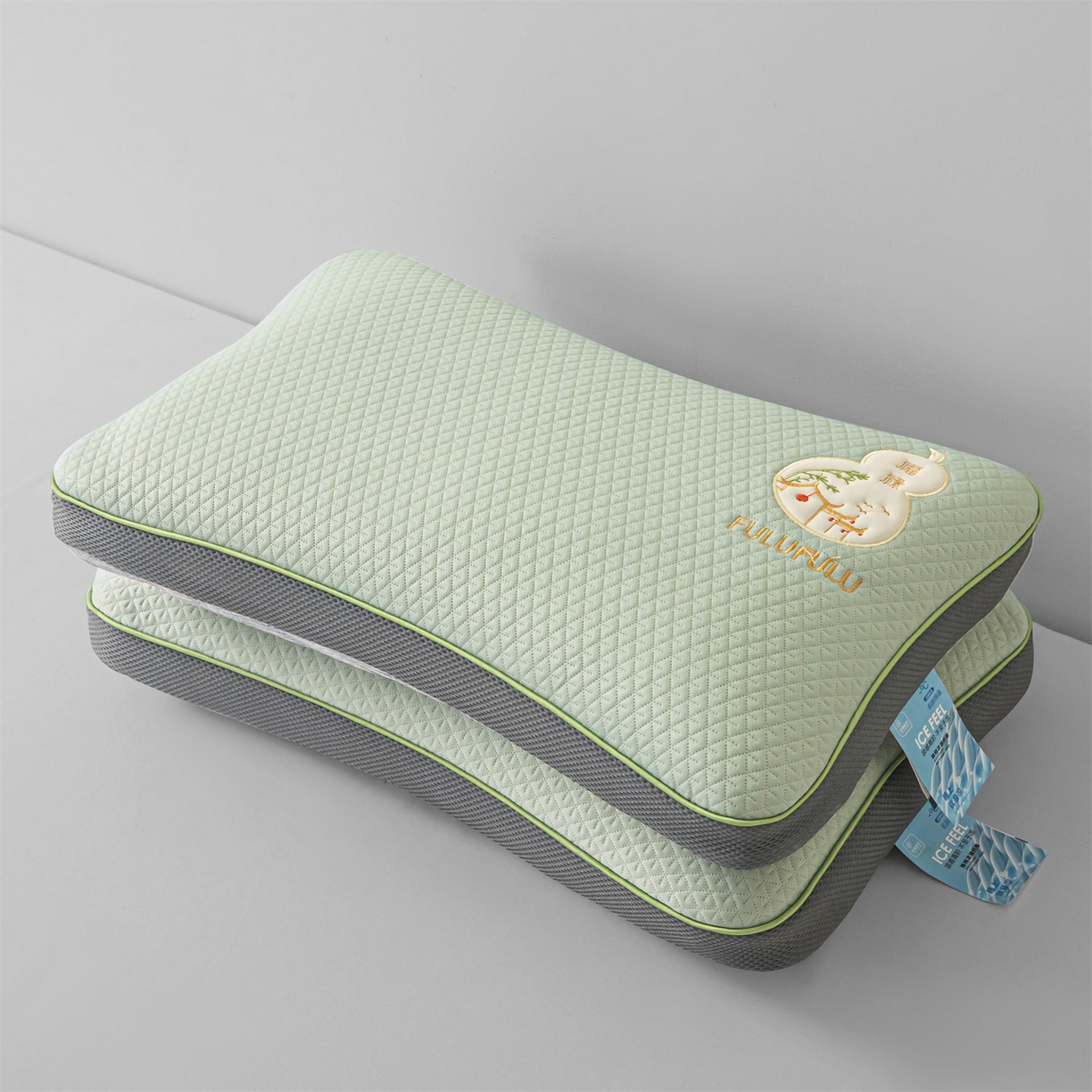 麦肯锡 2026新款菱形福禄立体荞麦枕枕头枕芯 绿色