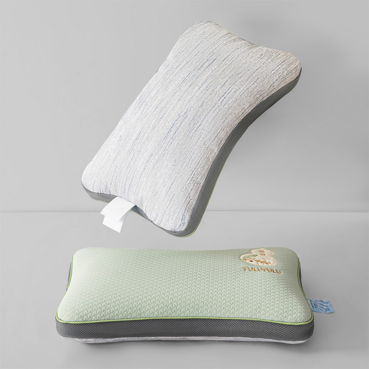91家纺网 家纺一手货源 找家纺 麦肯锡 2026新款菱形福禄立体荞麦枕枕头枕芯 绿色