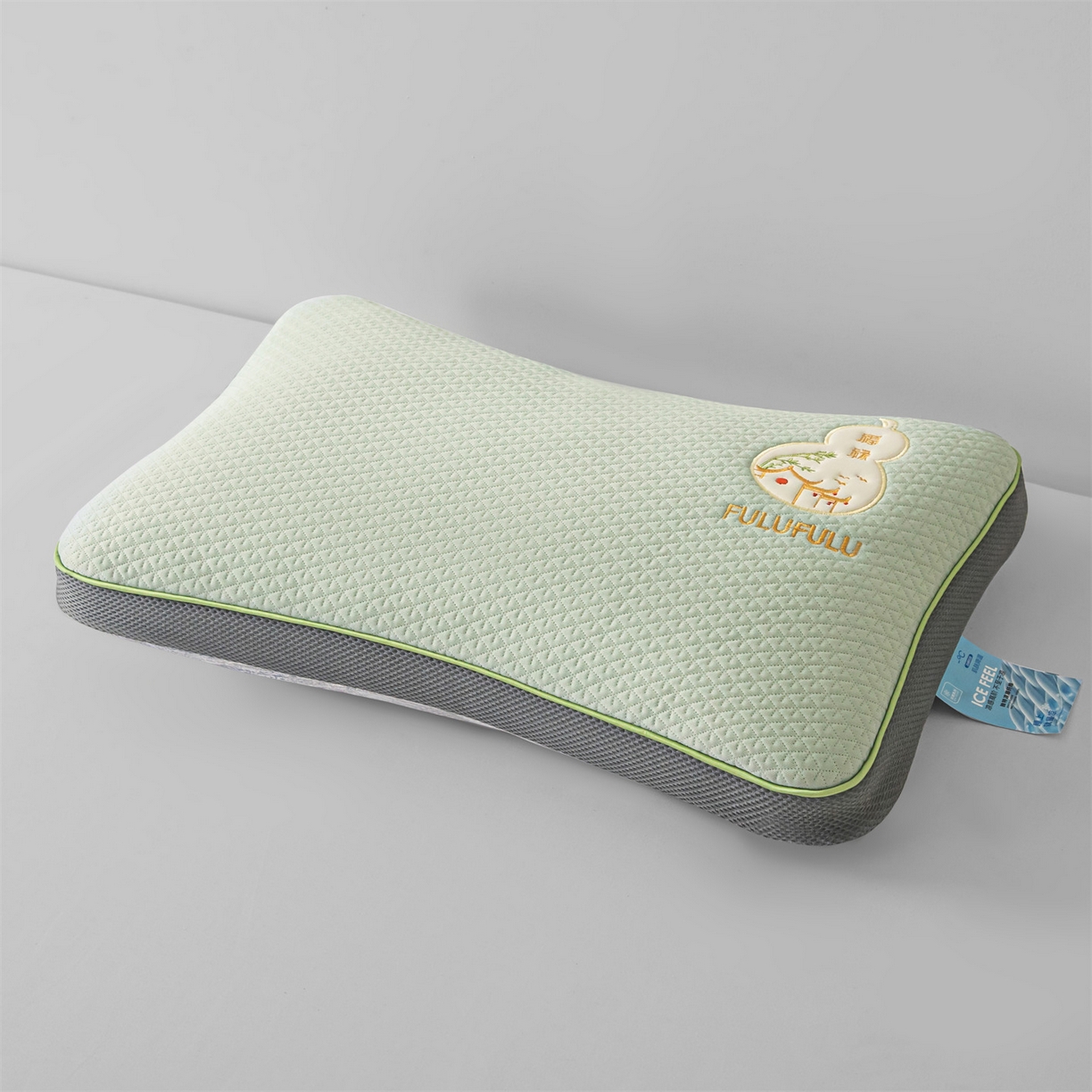 91家纺网 家纺一手货源 找家纺 麦肯锡 2026新款菱形福禄立体荞麦枕枕头枕芯 绿色