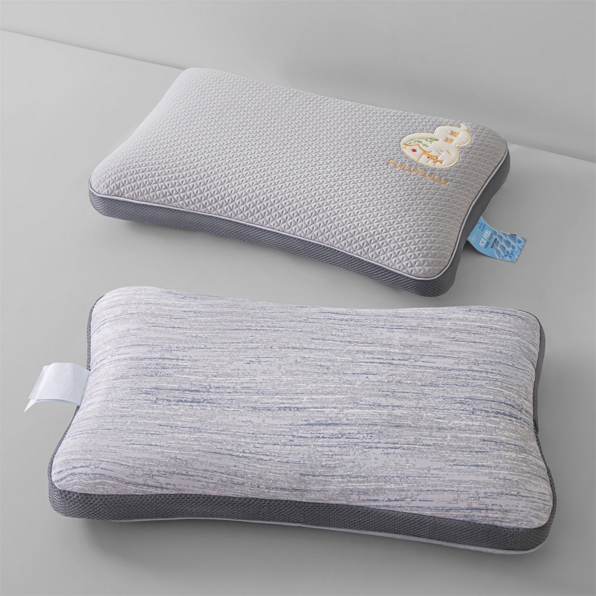 91家纺网 家纺一手货源 找家纺 麦肯锡 2026新款菱形福禄立体荞麦枕枕头枕芯 灰色