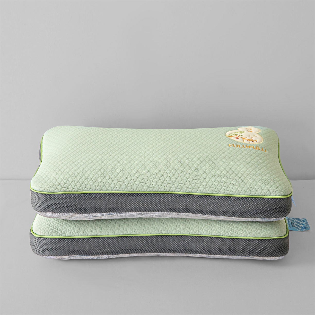 91家纺网 家纺一手货源 找家纺 麦肯锡 2026新款菱形福禄立体荞麦枕枕头枕芯 绿色