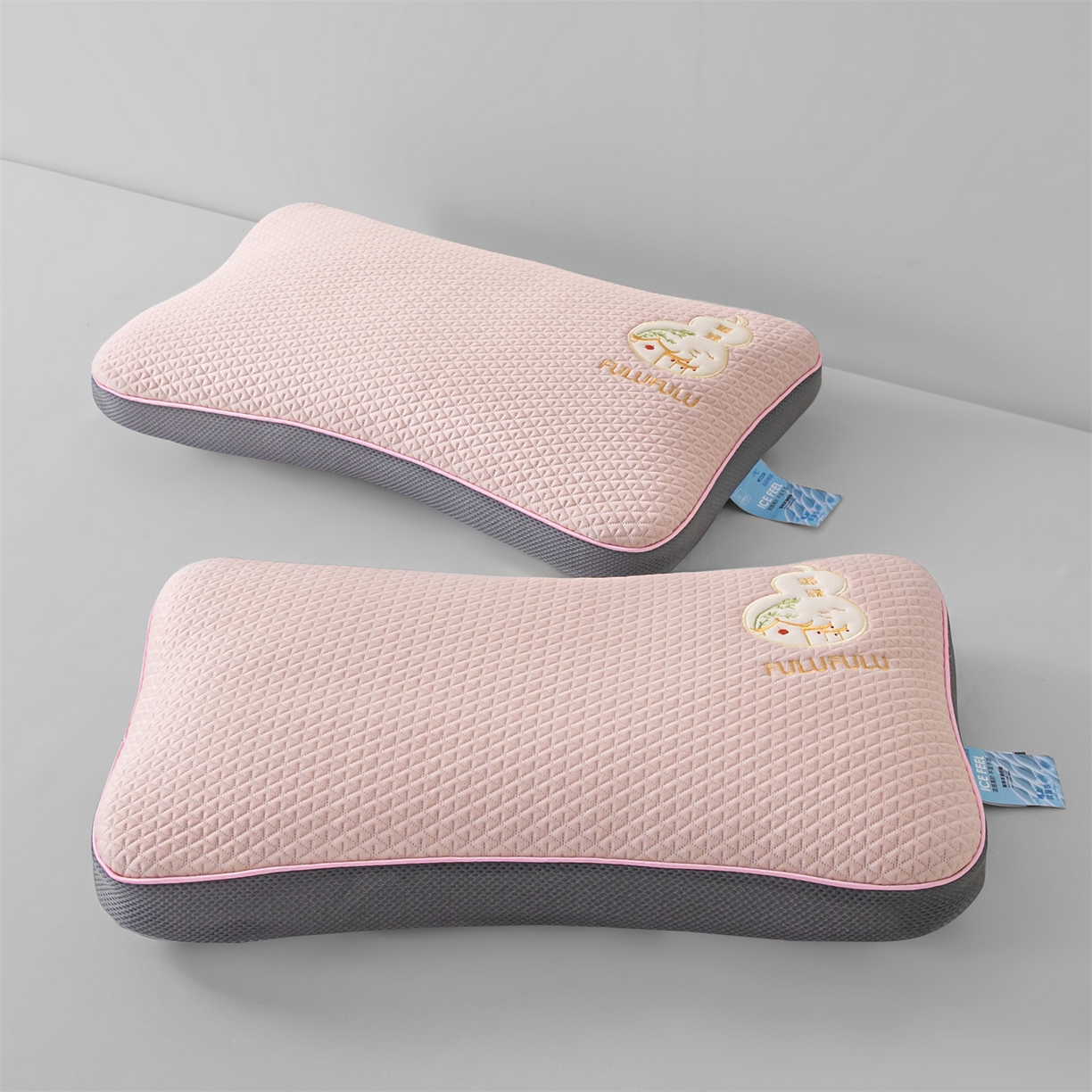 91家纺网 家纺一手货源 找家纺 麦肯锡 2026新款菱形福禄立体荞麦枕枕头枕芯 粉色