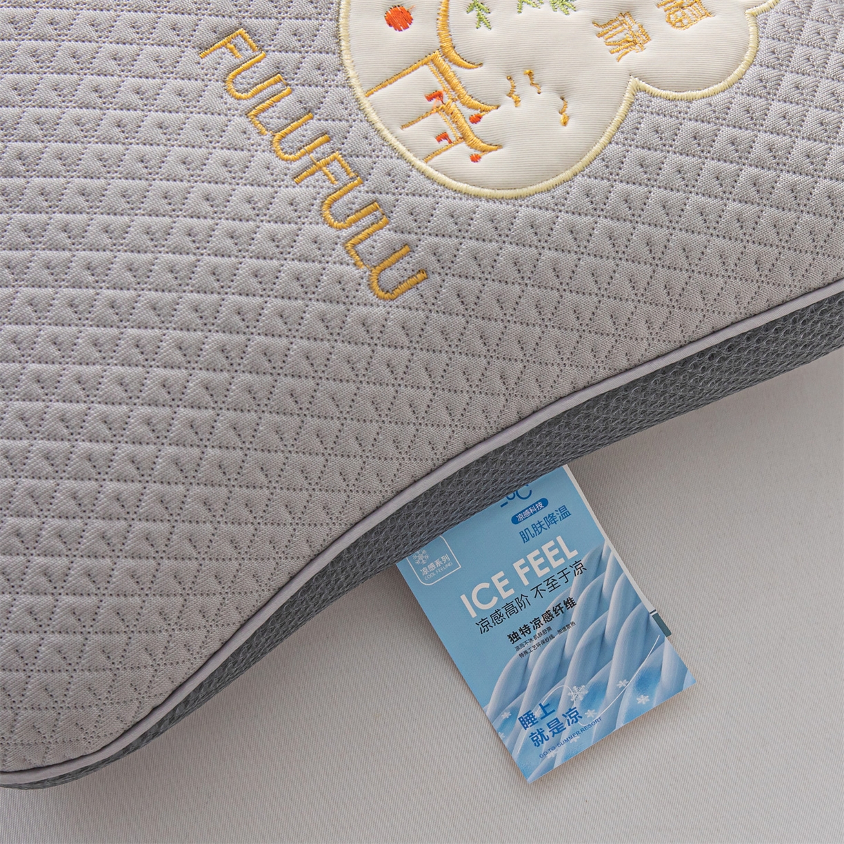 91家纺网 家纺一手货源 找家纺 麦肯锡 2026新款菱形福禄立体荞麦枕枕头枕芯 灰色