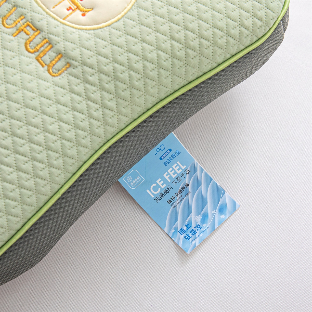 91家纺网 家纺一手货源 找家纺 麦肯锡 2026新款菱形福禄立体荞麦枕枕头枕芯 绿色