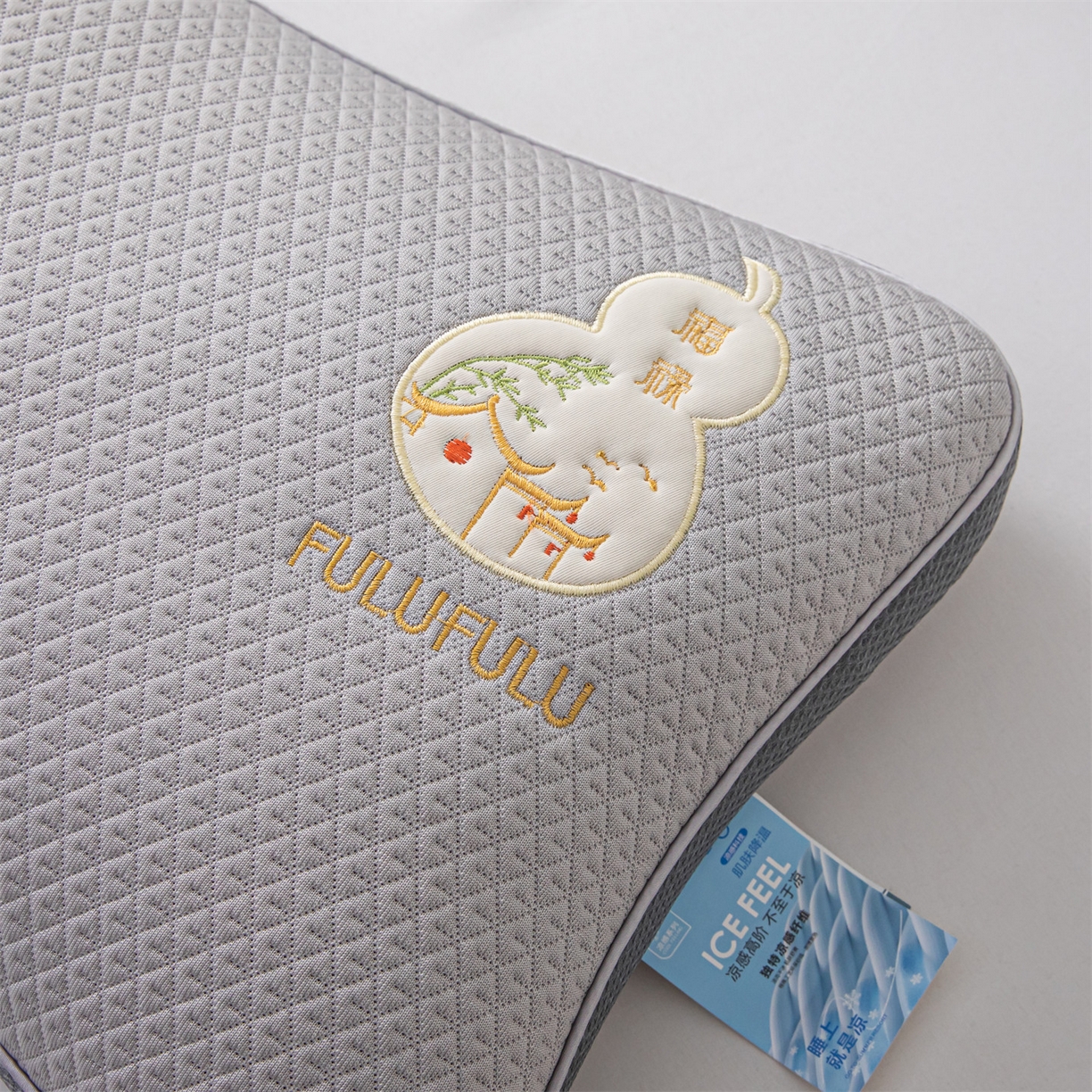 91家纺网 家纺一手货源 找家纺 麦肯锡 2026新款菱形福禄立体荞麦枕枕头枕芯 灰色