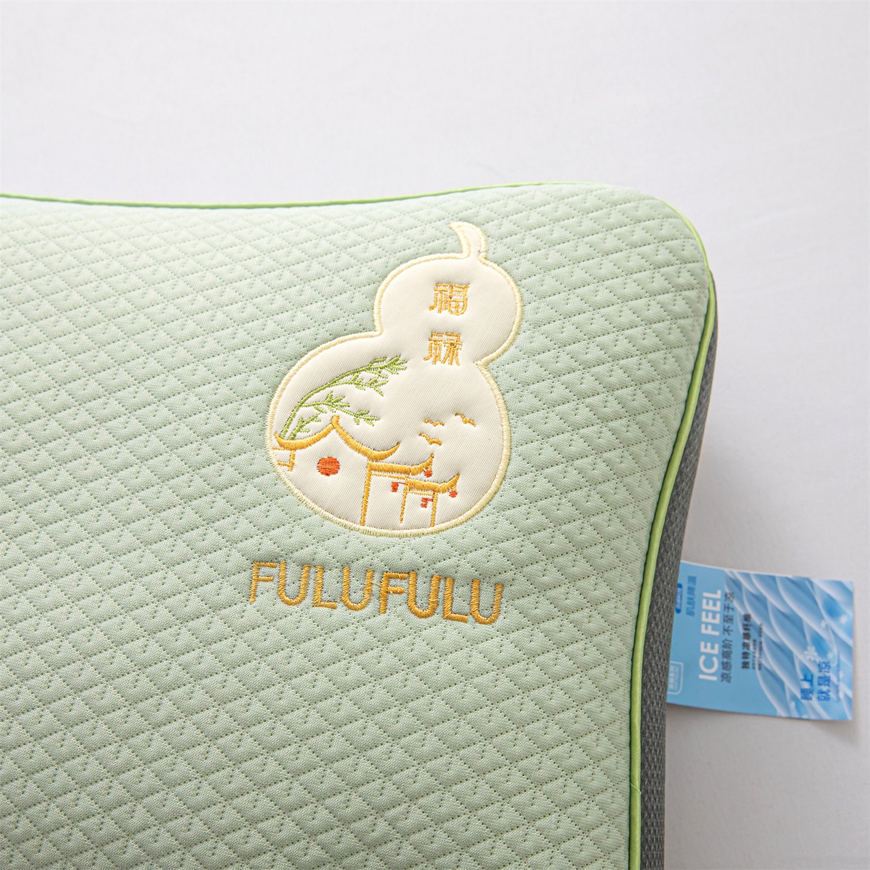 91家纺网 家纺一手货源 找家纺 麦肯锡 2026新款菱形福禄立体荞麦枕枕头枕芯 绿色