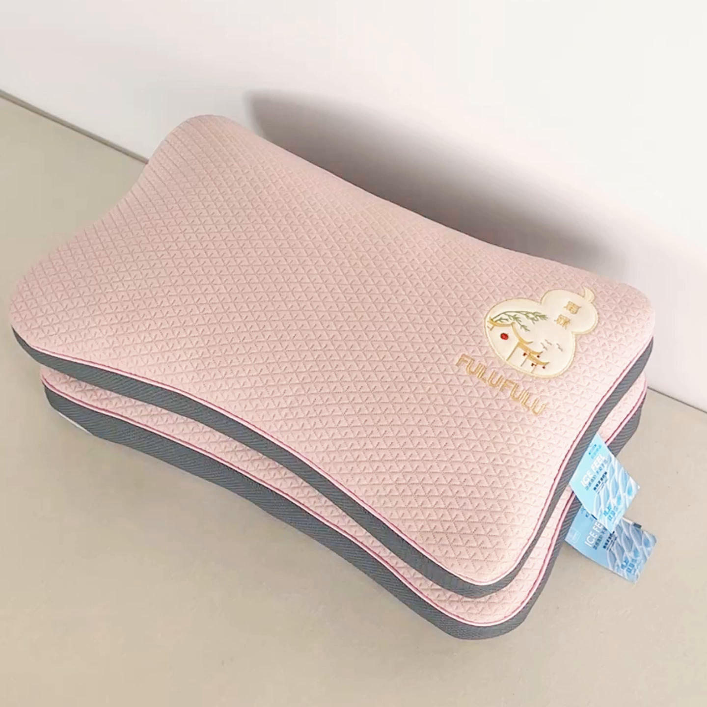 91家纺网 家纺一手货源 找家纺 麦肯锡 2026新款菱形福禄立体荞麦枕枕头枕芯 粉色