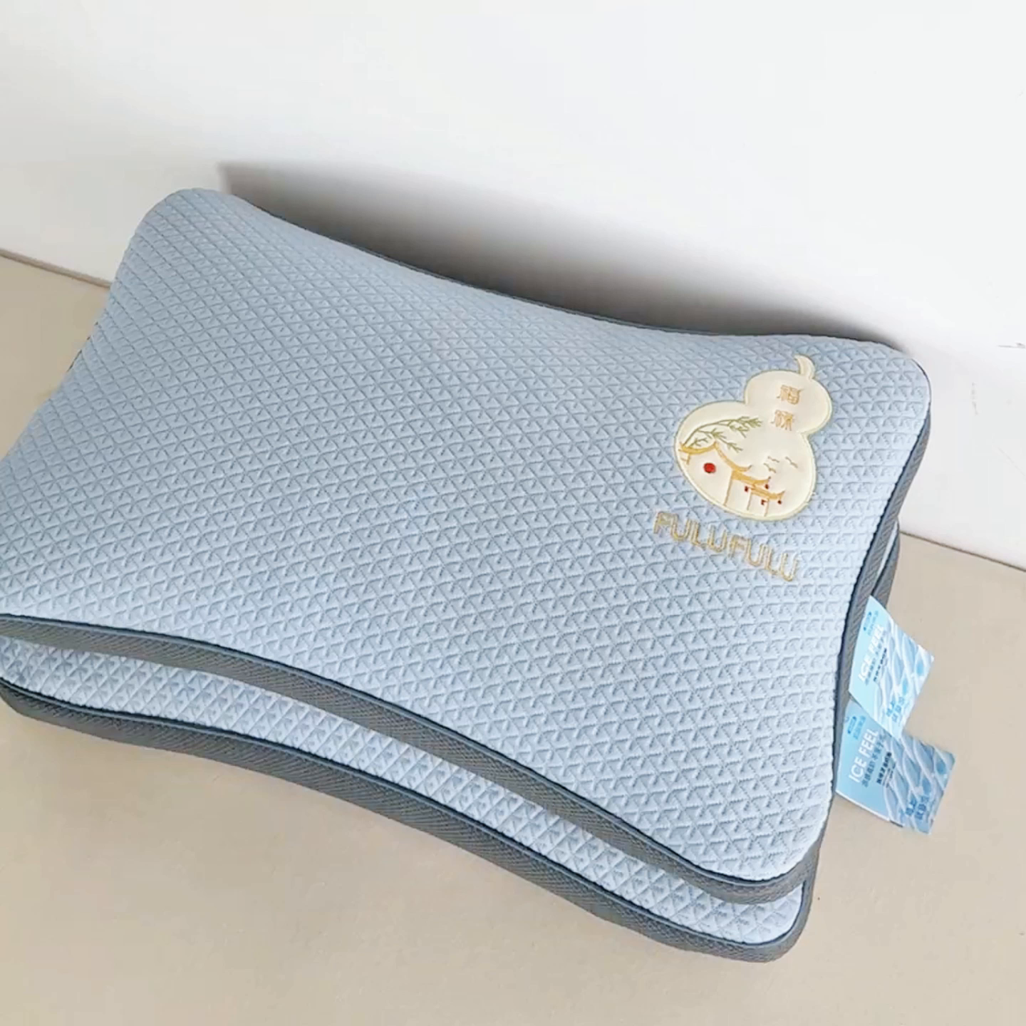 91家纺网 家纺一手货源 找家纺 麦肯锡 2026新款菱形福禄立体荞麦枕枕头枕芯 蓝色