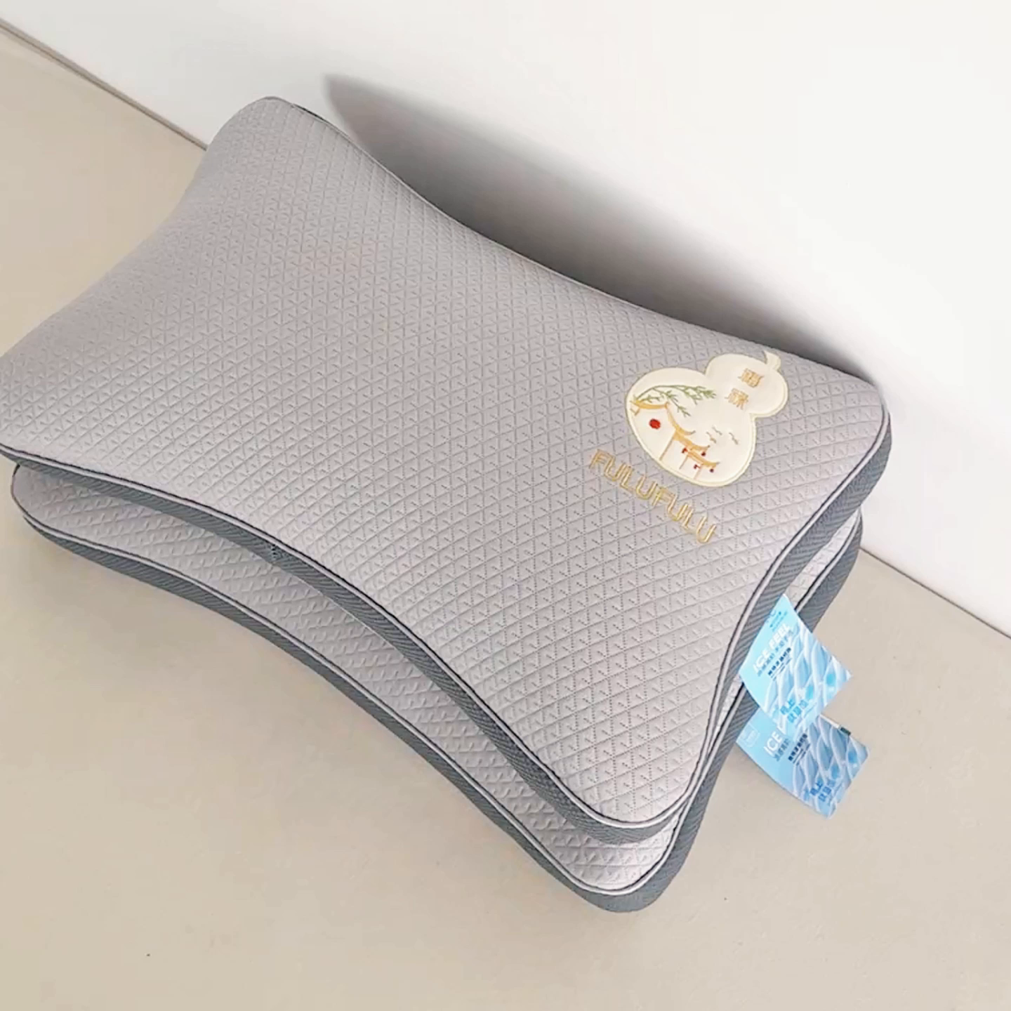 91家纺网 家纺一手货源 找家纺 麦肯锡 2026新款菱形福禄立体荞麦枕枕头枕芯 灰色