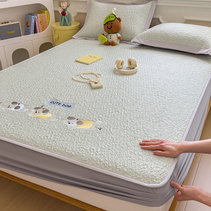 91家纺网 家纺一手货源 找家纺 （总）莱家富 2026新款卡通夏天冰豆豆凉席三件套儿童单人冰丝席凉感值过0.21可机水洗宿舍空