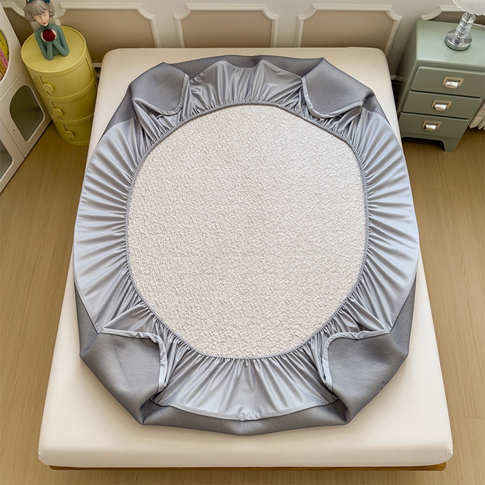 91家纺网 家纺一手货源 找家纺 莱家富 2026新款卡通夏天冰豆豆凉席三件套儿童单人冰丝席凉感值过0.21可机水洗宿舍空 床笠款围巾小狗