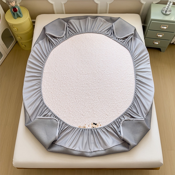 91家纺网 家纺一手货源 找家纺 莱家富 2026新款卡通夏天冰豆豆凉席三件套儿童单人冰丝席凉感值过0.21可机水洗宿舍空 床笠款小熊派对