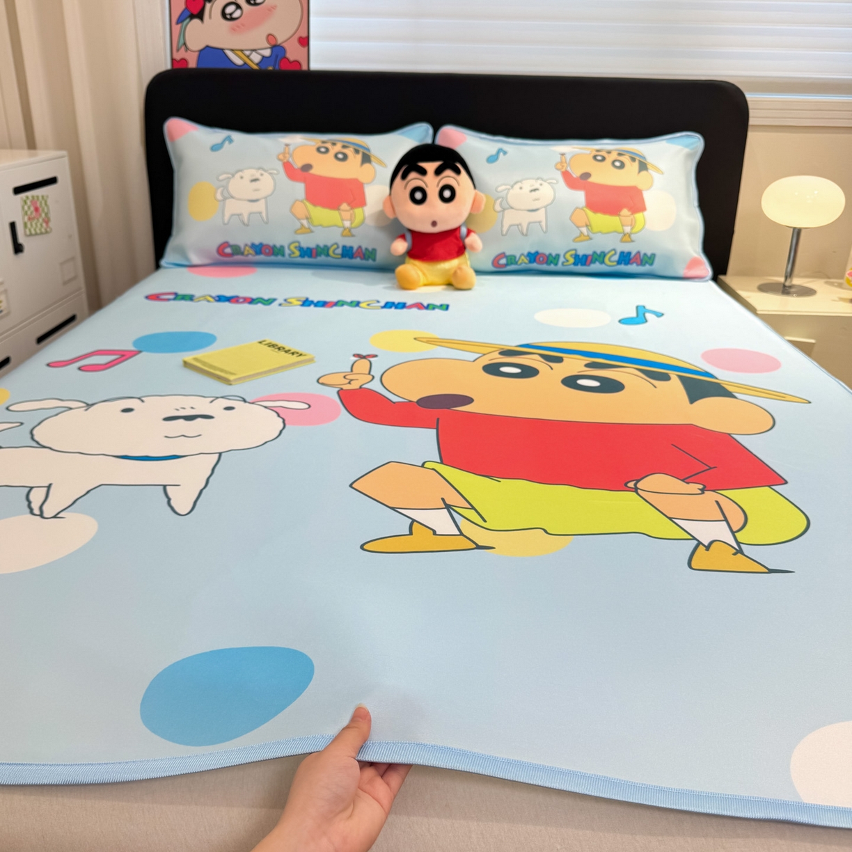 （总）博雅 2026新款蜡笔小新正版授权小冰皮大版印花凉席-平铺款