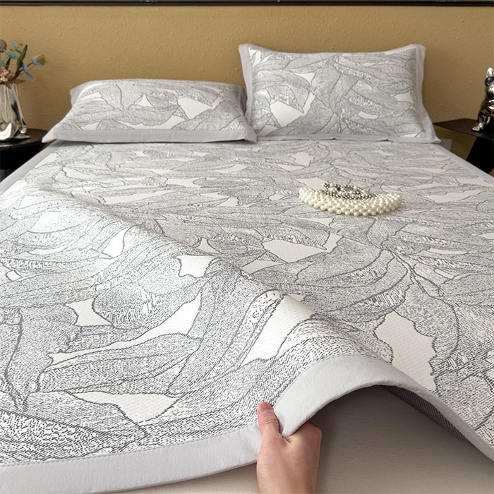 91家纺网 家纺一手货源 找家纺 （总）莱家富 2026新款凉感过0.21夏天家用床单软席子可机洗空调席夏季高端华夫格凉席三件套