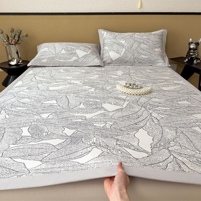 91家纺网 家纺一手货源 找家纺 （总）莱家富 2026新款凉感过0.21夏天家用床单软席子可机洗空调席夏季高端华夫格凉席三件套