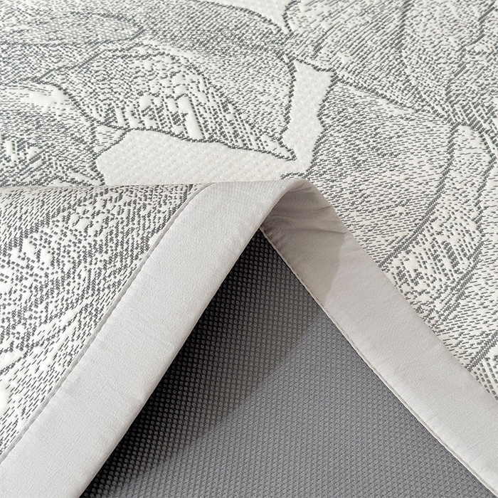 91家纺网 家纺一手货源 找家纺 莱家富 2026新款凉感过0.21夏天家用床单软席子可机洗空调席夏季高端华夫格凉席三件套 床席款家大叶大-北欧深灰