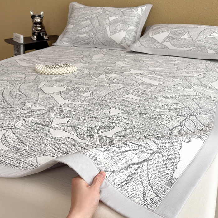 91家纺网 家纺一手货源 找家纺 （总）莱家富 2026新款凉感过0.21夏天家用床单软席子可机洗空调席夏季高端华夫格凉席三件套