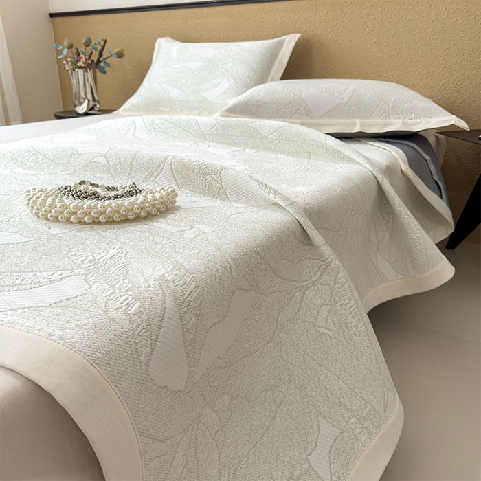 91家纺网 家纺一手货源 找家纺 莱家富 2026新款凉感过0.21夏天家用床单软席子可机洗空调席夏季高端华夫格凉席三件套 床席款家大叶大-松果绿