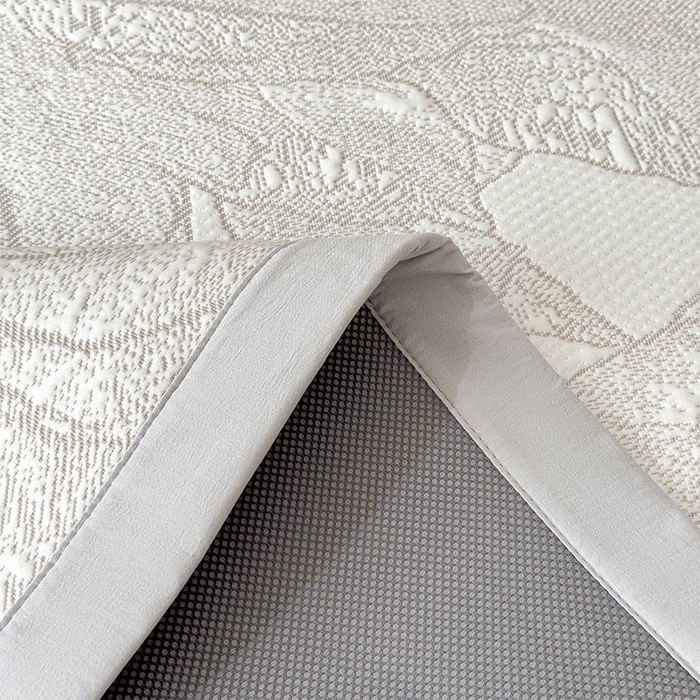 91家纺网 家纺一手货源 找家纺 莱家富 2026新款凉感过0.21夏天家用床单软席子可机洗空调席夏季高端华夫格凉席三件套 床席款家大叶大-棕雾咖