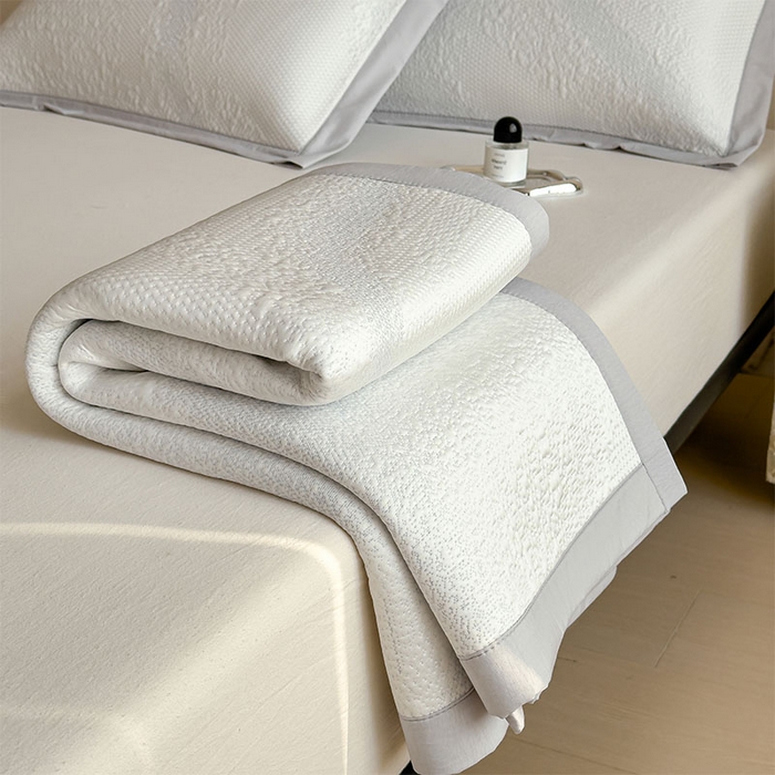 91家纺网 家纺一手货源 找家纺 （总）莱家富 2026新款冰丝凉席子夏天家用凉感值过0.21冰豆豆A类母婴级床单床笠可机洗-云