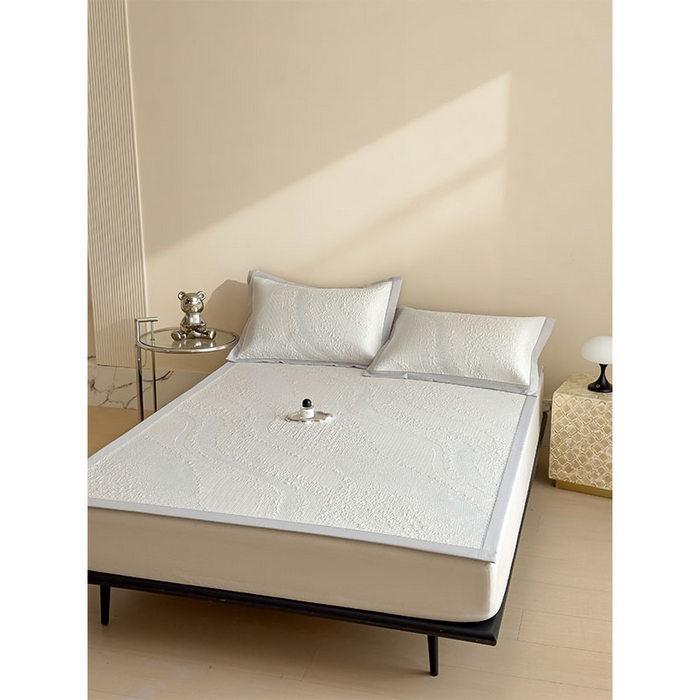 91家纺网 家纺一手货源 找家纺 （总）莱家富 2026新款冰丝凉席子夏天家用凉感值过0.21冰豆豆A类母婴级床单床笠可机洗-云