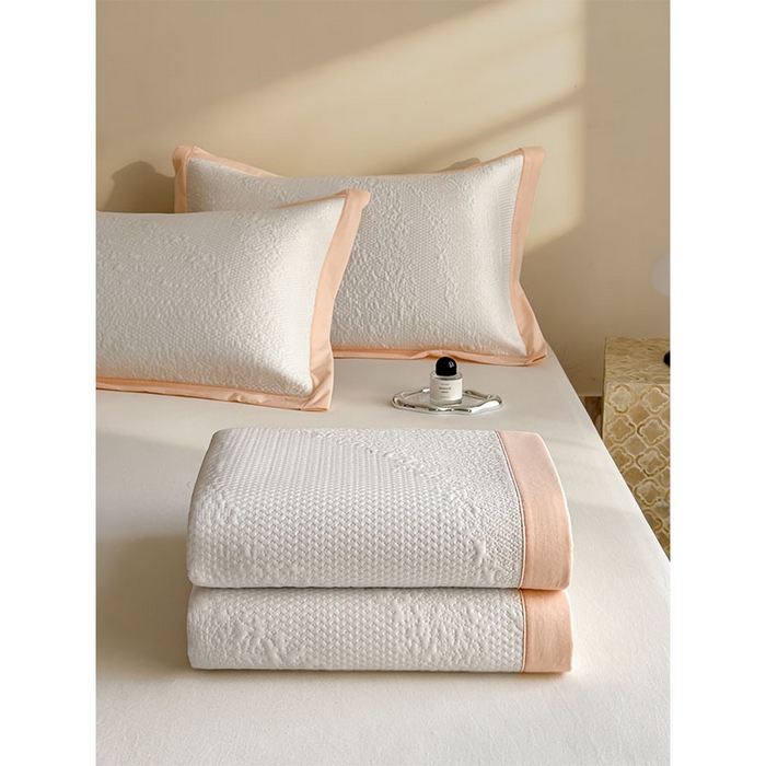 91家纺网 家纺一手货源 找家纺 莱家富 2026新款冰丝凉席子夏天家用凉感值过0.21冰豆豆A类母婴级床单床笠可机洗-云 床席款肉桂粉