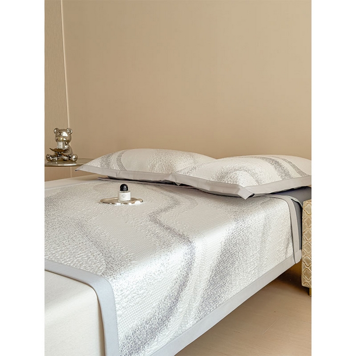 91家纺网 家纺一手货源 找家纺 莱家富 2026新款冰丝凉席子夏天家用凉感值过0.21冰豆豆A类母婴级床单床笠可机洗-云 床席款岩石灰